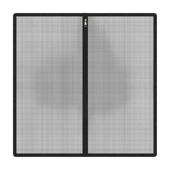 Pet Mesh Gate No Drill Zippered, Tool Free Install Anti-Escape Dog Cat Barrier, Breathable Visible Foldable Indoor Doorway Separation Fence for Bedroom Kitchen Stairways, Black,33.5X33.5In