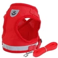 thumbnail image 1 of Pet Mesh Harness Dog Leash Set Reflective Chest Strap Adjustable Puppy Vest For Puppies Breeds Dogs Cats Walking Outdoor - Red, 1 of 1