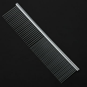 Pet Metal Double Row Teeth Brush, Dog Cat Grooming Hair Comb Rake Tool - M