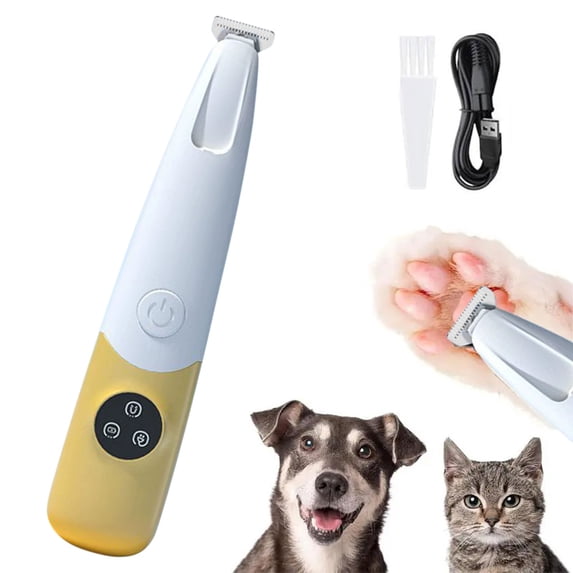 Pet Micro Precision Hair Trimmer Waterproof Rechargeable Quiet Shaver with LED Light for Paws Eyes Ears Face Buttocks 50dB Low Noise Grooming Tool for Small Dogs Cats