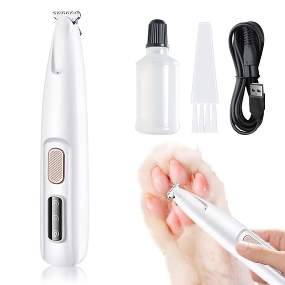 Pet Micro Precision Trimmer, 2024 New Rechargeable Low Noise Cordless Dog Paw Trimmer with LED Light, Multifunctional Waterproof Pet Paw Hair Trimmer for Paws Eyes Ears Face Rump (#1PC)