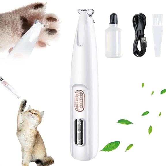 Pet MicroPrecision Trimmer, Rechargeable Dog Paw Trimmer with LED Light, Waterproof Cordless Pet Hair Clippers for Paws, Face, Ears & Grooming