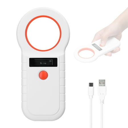 Pet Microchip Reader Scanner Wireless RFID Handheld Chip Scanner Rechargeable Animal Tags Scanner with OLED Display Support EMID FDX-B(ISO11784/85) 128 Data Storage for Pet Animal Management