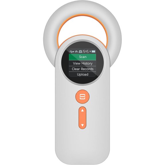 Pet Microchip Scanner Recharable RD EMID Micro Chip Reader (2.4GHz Wireless+Bluetooth+USB) All in one 1.44 TFT Screen Display ISO11784 / ISO11785 FDX-B and for Animal/Pet/Dog/Cat