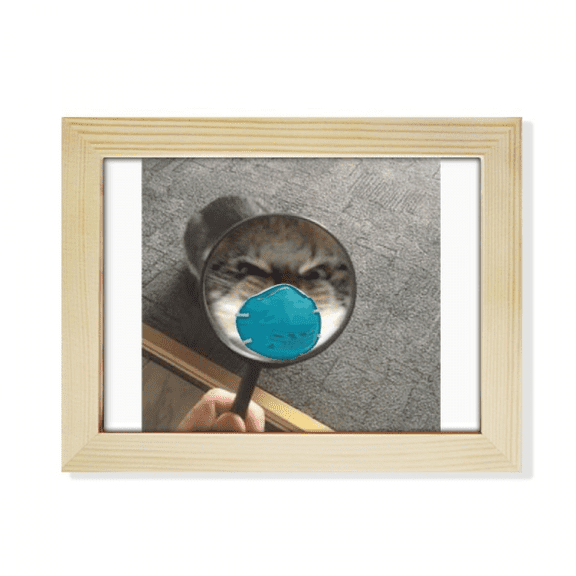 Pet Mirror Angry Head Cat Happy Desktop Photo Frame Picture Art Decoration Painting 6x8 inch