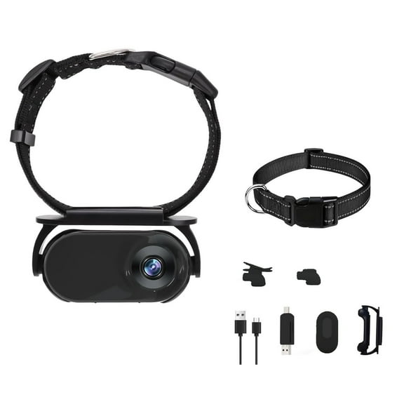 Pet Monitoring Collar Camera with Video Recording Indoor Pet Activity Monitoring Tracking Body Camera for Cats and Dogs