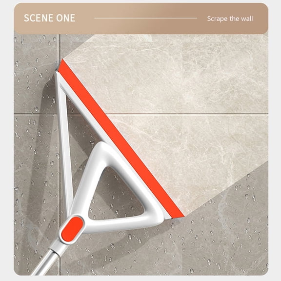 Multifunctional Magic Broom and Squeegee,V Shape Squeegee Broom for Floor,Detachable Silicone Sweeping Besom with Stainless Steel Handle for Clean Liquid,Pet Hair Remover