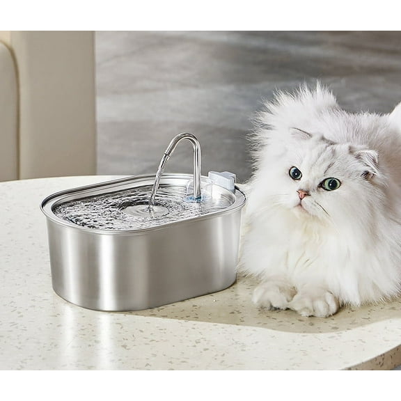 YANHAIGONG Summer All Stainless Steel Pet 3.2L Large Capacity Popular SUS304 Pet Water Dispenser for Cats and Dogs