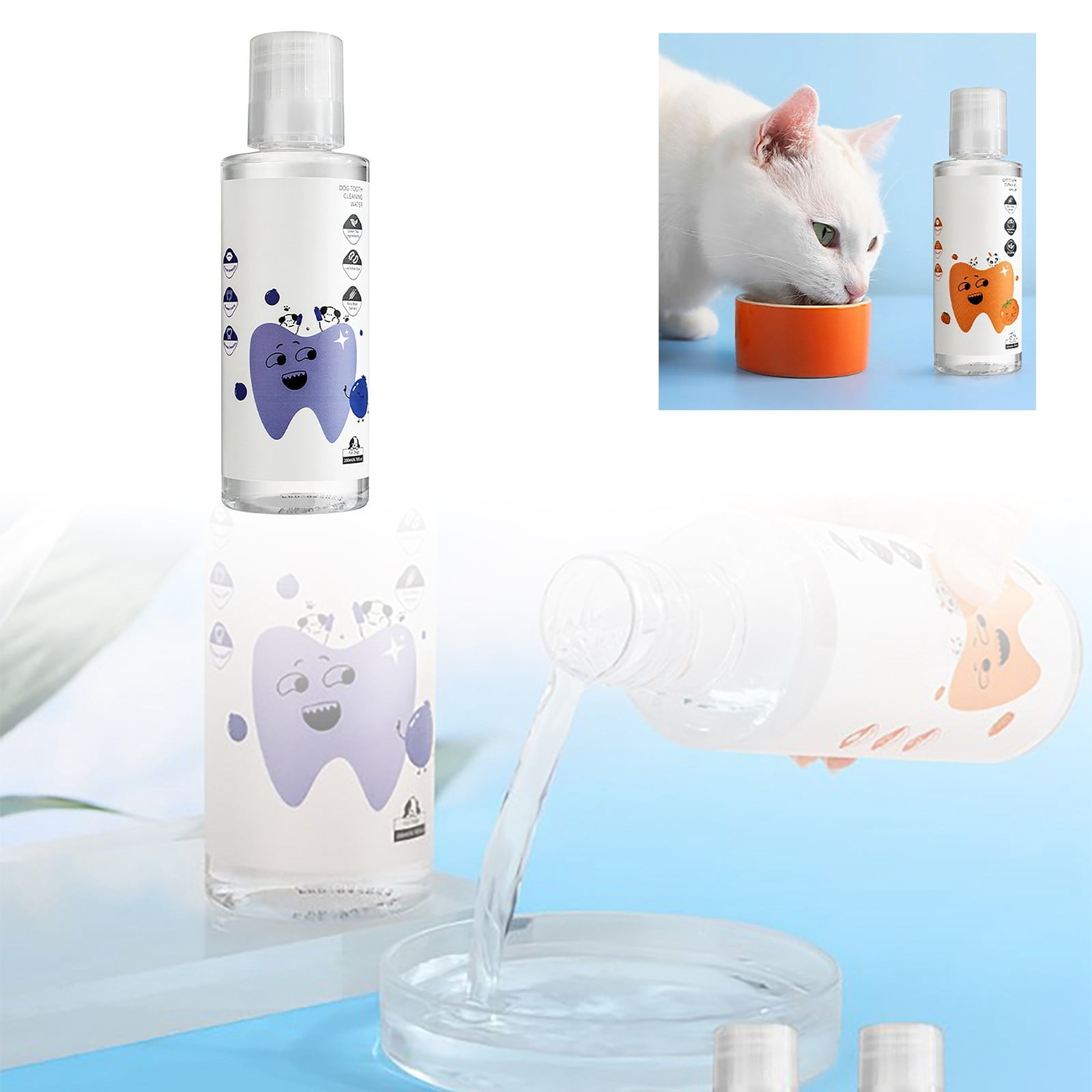 Pet Mouthwash Cat/Dog Teeth Cleaning Pet Teeth Restoration Set Pet