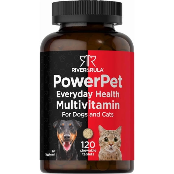 Pet Multivitamins for Dogs & Cats | 120 Chewable Tablets | River & Rula | by Horbäach