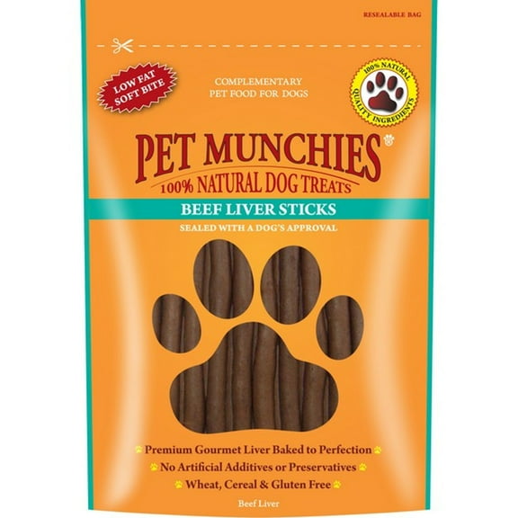 Pet Munchies Beef Liver Sticks 90g Case of 8