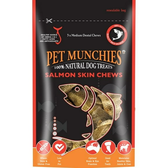 Pet Munchies Salmon Chews Medium 90g Case of 8