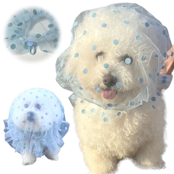 Pet Muzzle Headgear For Dogs And Cats Blue Breathable Mesh Adjustable Elastic Strap