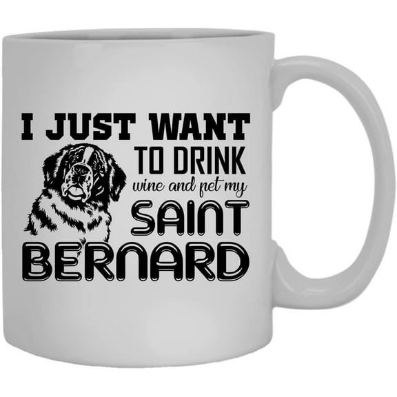 Pet My Saint Bernard Ceramic Coffee Mug, Tea Cup Design 11 oz