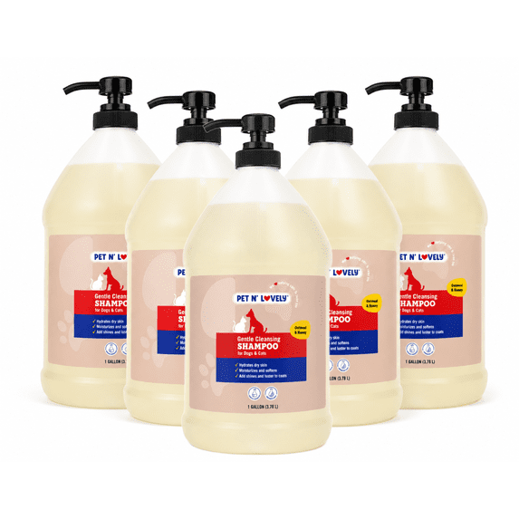 Pet N' Lovely Gentle Cleansing Shampoo for Dogs & Cats, 1 Gallon 5 Pack