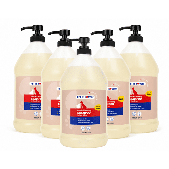 Pet N' Lovely Gentle Cleansing Shampoo for Dogs & Cats, 1 Gallon 5 Pack