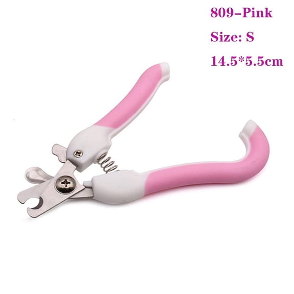 Pet Nail Clipper Dog Cat Nail Trimmer Labor-Saving Nail Clipper Convenient Dog Grooming Supplies (Pink)