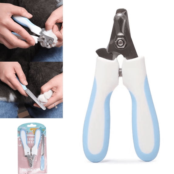 Pet Nail Clipper Set Professional Pet Nail Trimmer with Safety Guard to Avoid Over-cutting Include Nail Clipper and Nail File for Medium and Large Pets Dogs Cats