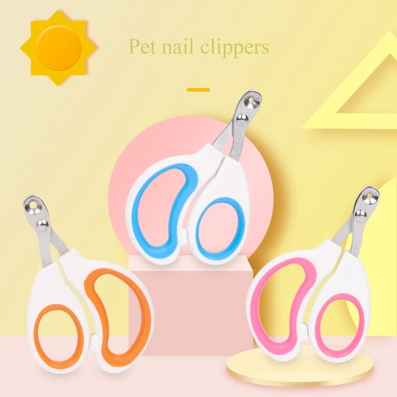 Pet Nail Clippers Stainless Steel Round Hole Scissors for Small Dogs Cats and Birds Professional Grooming Tool for Safe Precise Trimming Durable Pet Supplies Orange