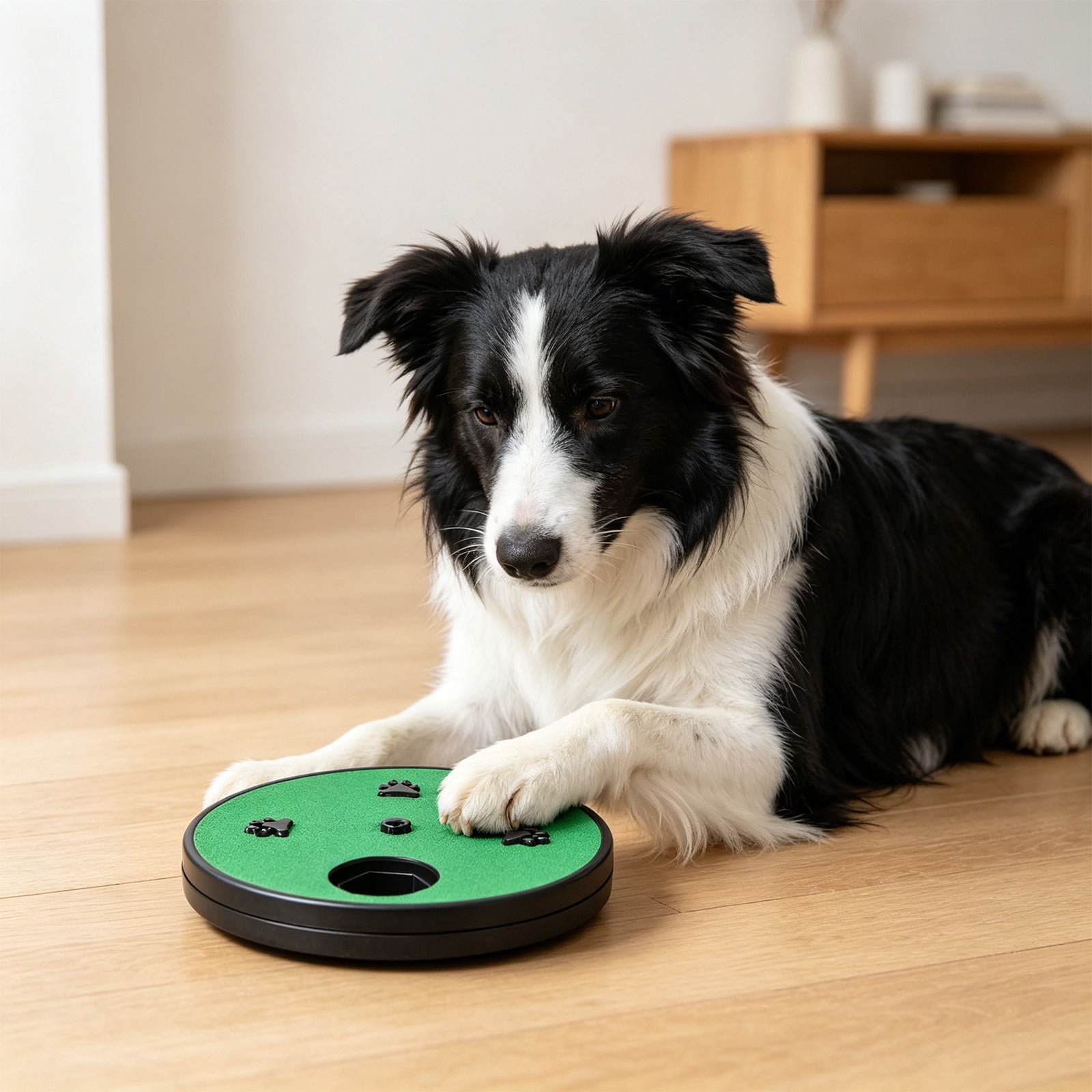 Pet Nail Scratch Board with Sandpaper | Rotating Slow Feeder Toy for Cats & Dogs | 2-in-1 Puzzle Treat Dispenser | Suction Cup Base | 12.99x12.99x1.57 in，Green