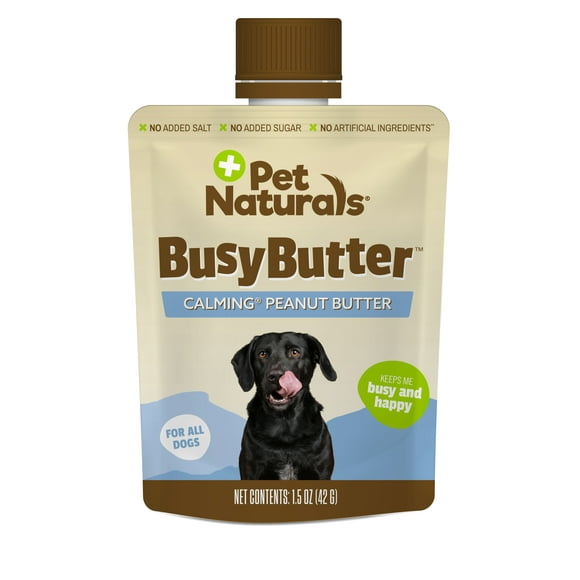 Pet Naturals Busybutter Calming Peanut Butter for Dogs, Stress and Anxiety Support, 1.5oz Pouch