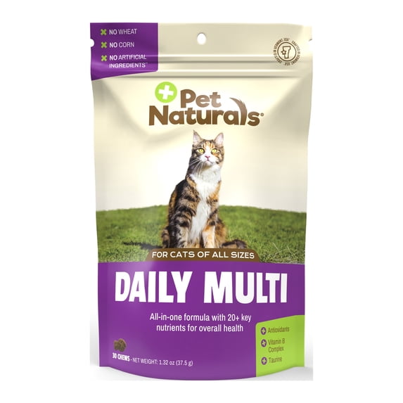 Pet Naturals Daily Multivitamin for Cats Overall Wellbeing Chews, Chicken Liver, 30 Count Bag