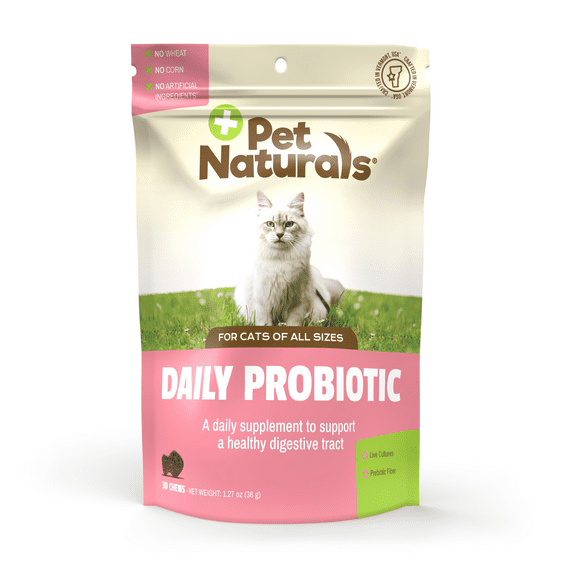 Pet Naturals Daily Probiotic Digestive Health Chews for Cats, Duck Flavor, 30 Count Bag