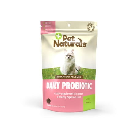Pet Naturals of Vermont Daily Probiotic for Cats, Digestive Health Supplement, 30 Bite-Sized Chews