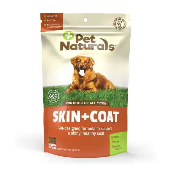 Pet Naturals of Vermont Skin and Coat For Dogs Supplement Chews, 30 Ea