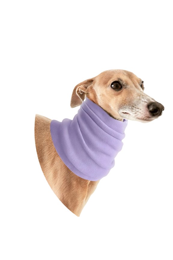 Pet Neck Warmer, Warm Fleece Dog & Cat Scarf with Adjustable Fit for Winter, Pet Grooming & Outdoor Walking Accessory - Purple, S Size