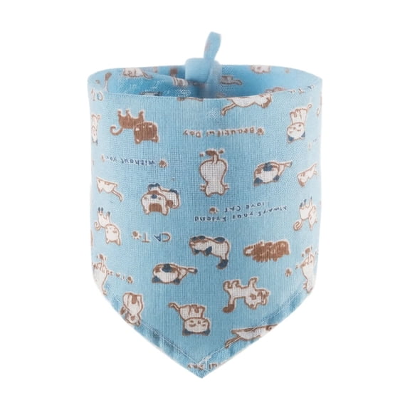 Pet Neckerchief for Cats Dogs Print Triangle Bib Decorative Scarf Neckwear Accessories for Small Medium Animals Washable Breathable Drool Cloth B259_Blue