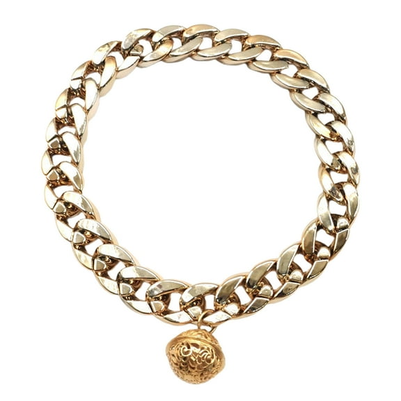 Pet Necklace Crisp Bell Shiny Plastic Cat Dog Golden Chain Necklace Collar Daily Wear