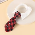 thumbnail image 1 of Pet Necktie Dog Collar English Plaid formal Suit Accessory with Snowflake Pattern for Cats and Small Dogs Adjustable Grooming Apparel Neckwear, Red S, 1 of 4