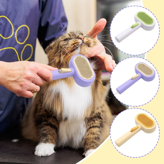 Pet Needle Comb,Stainless Steel Deshedding Comb for Dogs and Cats,Removes Loose Undercoat, Tangles, and Mats,Double Sided for Long and Short Hair,White