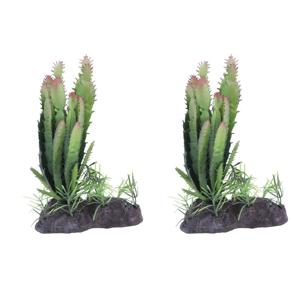 Pet Nest 2 Count Container Animal Decor Faux Plant Easy Clean Terrarium