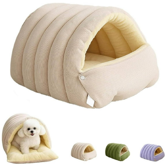Pet Nest Mat, Removable and Washable Winter Closed-Off Dog Bed (White)