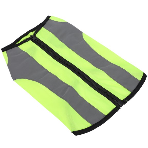 Pet Night Safety Clothing Glowing Jacket Lightweight Reflective Vest Zipper for DogsFluorescence Green M