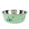 thumbnail image 1 of Pet Non-Slip Bowl - Stainless Steel With , Medium Size (Approx 5.6Inch), Green, Dual-Use For Food & Water, For Dogs & Cats, 1 of 2