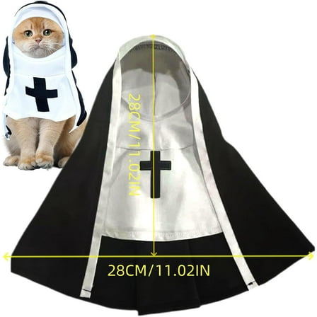Pet Nun Dog Costume, Halloween Pet Cosplay Costumes for Dog, Funny Party Dress for Small Animals, Halloween Costume for Cats & Dogs, Halloween Cosplay Outfit S