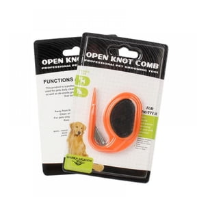 Pet Open Knot Comb, Hair Removal Comb for Dogs Cat Detangler Fur Trimming Dematting Deshedding Brush Grooming Tool For matted Long Hair Curly Pet