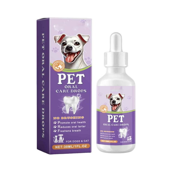 Pet Oral Care Drops for Dogs & Cats Promotes Oral Health, Reduces Tartar, Freshens Breath, 30ml/1fl.oz