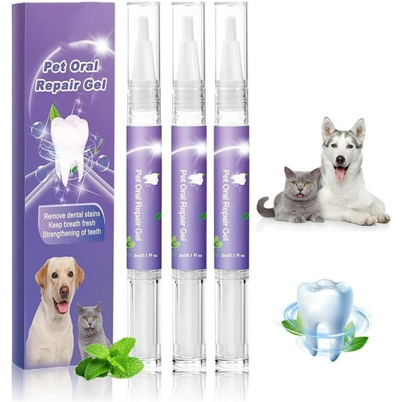 JFEYV Pet Oral Repair Gel for Dogs and Cats, Teeth Cleaning Pen, Whitening Gel, Fresher Breath (2-Pack)