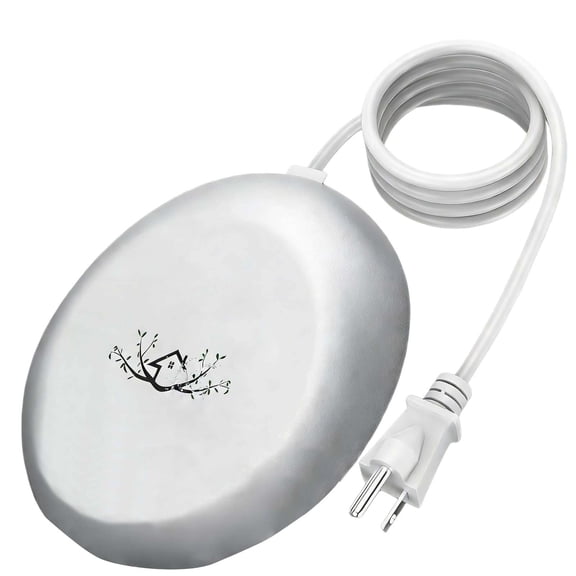 Pet Outdoor Bird Bath Heater with Automatic Thermostat Control and Auto Shutoff Fully Covered Aluminum Energy Efficient Design for Winter Use