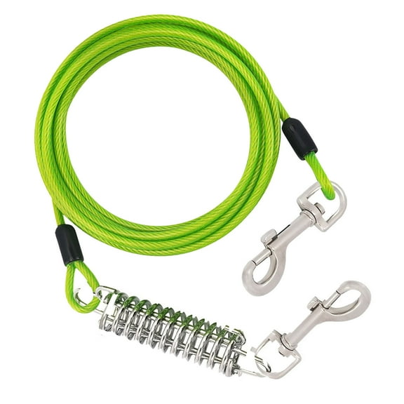 Pet Outdoor Dog Tie Out 8m Long Leash with Spring and Swivel Heavy Duty Runner Chain for Yard Camping Safe Outdoor Pet Restraint 1pc