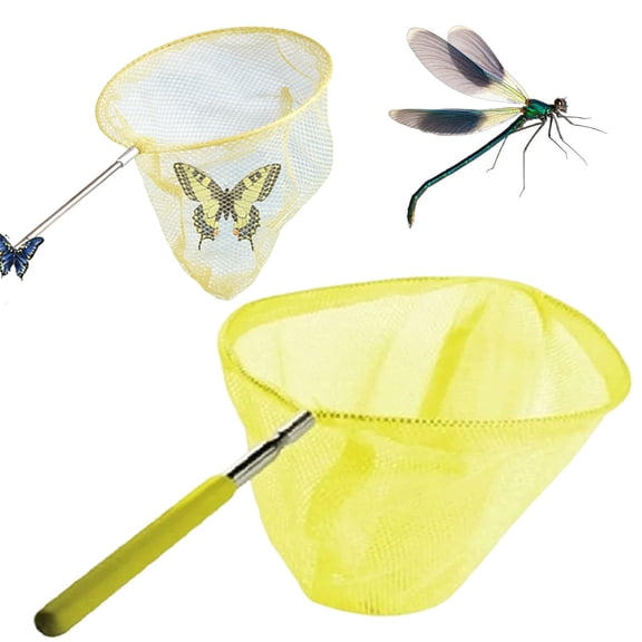 Pet Outdoor Extendable Insect Catching Net, Telescopic Butterfly & Ladybug Catch Net for Reptile Small Pet Exploration, 34 Inch Adjustable Length with Non-Slip Handle Bug Catcher Tool