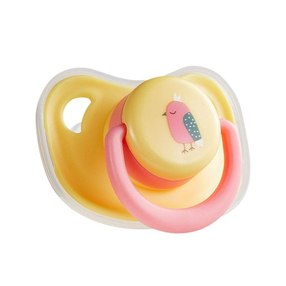 Pet Pacifier with Dust Cover, Soft Silicone Puppy Soother Toy for Small Dogs & Cats, Bite Resistant Teething Chew Toy for Anxiety Relief & Sleep, Yellow