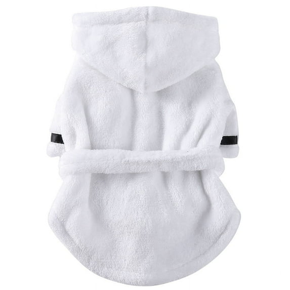 Pet Pajama, With Hood Thickened Luxury Soft Cotton Hooded Bathrobe, Quick Drying And Super Absorbent Dog Bath Towel, Soft Pet Nightwear For Puppy Small Dogs Cats, White