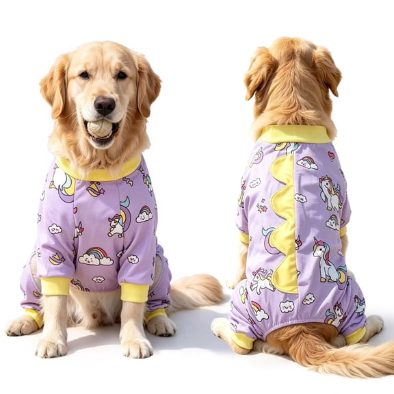 Pet Pajamas For Large Dogs 4 Legs Stretch Soft Dog Onesies Lightweight Pet Clothes Jammies For Large Breeds White L