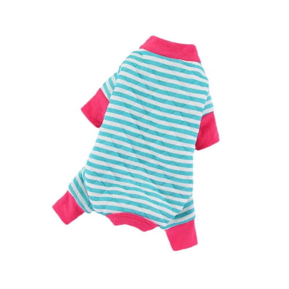 Pet Pajamas Onesie, Soft Cotton Striped Full-Body Sleeper for Dogs & Cats, Comfortable Sleepwear for Nighttime & Lounging at Home.