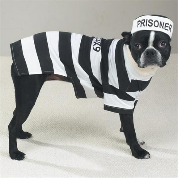 Pet Pals Casual Canine Prison Pooch Costume X-Small - Black and White - X-Small